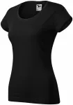 Naisten slim fit t-paita, jossa pyöreä pääntie, musta
