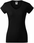 Naisten slim fit t-paita, jossa V-pääntie, musta Naisten slim fit t-paita, jossa V-pääntie, musta