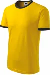 Unisex-kontrastipaita, keltainen